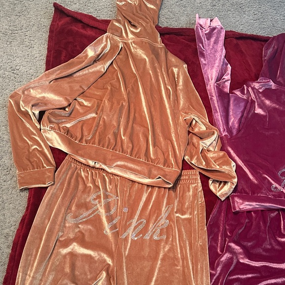 Victoria's Secret Velvet Jumpsuits in Tan and Pink - Picture 5 of 5